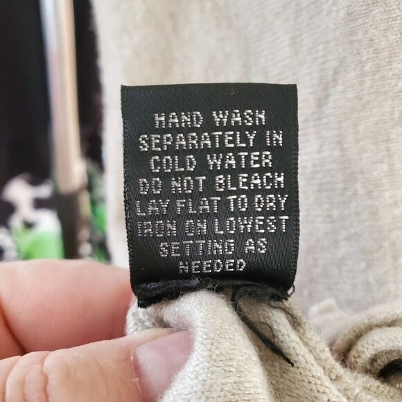 Cyrus Beige Fringe Hem Sweater Women’s Medium | Cozy Mock Neck Knit Boho Chic - Picture 5 of 5